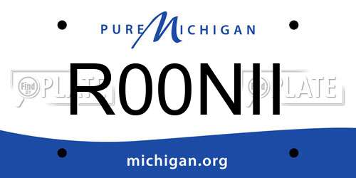 R00NII Michigan License Plate
