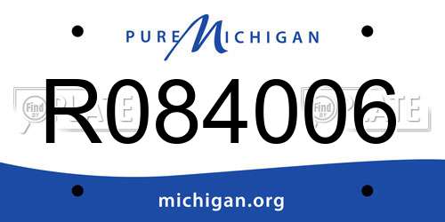 R084006 Michigan License Plate