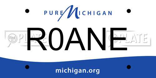 R0ANE Michigan License Plate