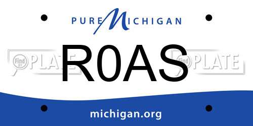 R0AS Michigan License Plate