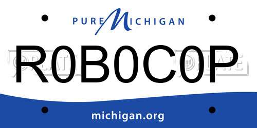 R0B0C0P Michigan License Plate