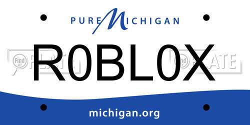 R0BL0X Michigan License Plate