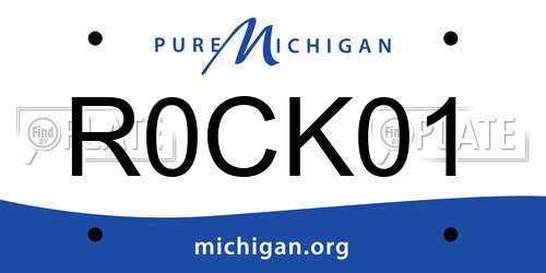 R0CK01 Michigan License Plate