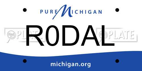 R0DAL Michigan License Plate
