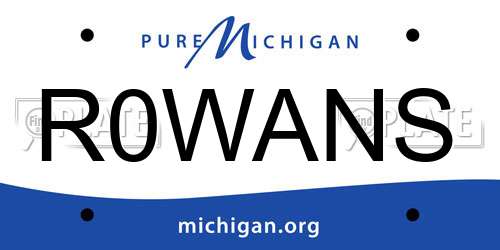 R0WANS Michigan License Plate