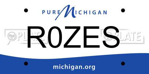 R0ZES Michigan License Plate