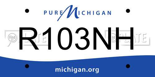 R103NH Michigan License Plate