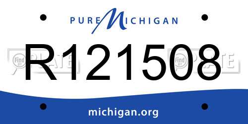 R121508 Michigan License Plate