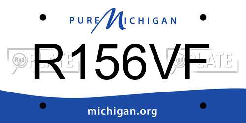 R156VF Michigan License Plate