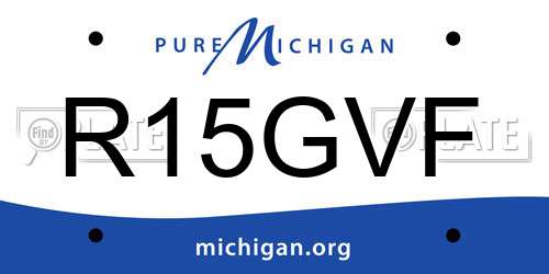 R15GVF Michigan License Plate