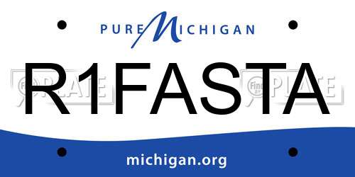 R1FASTA Michigan License Plate