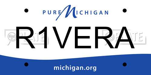 R1VERA Michigan License Plate