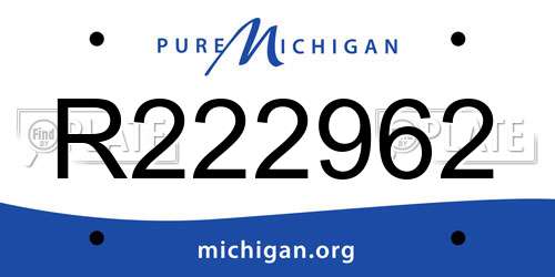 R222962 Michigan License Plate
