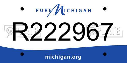 R222967 Michigan License Plate