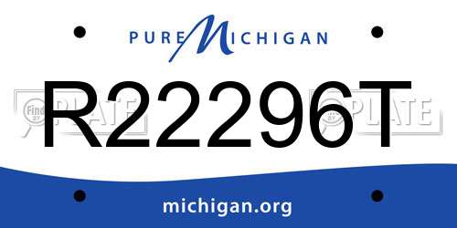 R22296T Michigan License Plate
