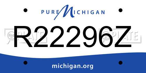 R22296Z Michigan License Plate