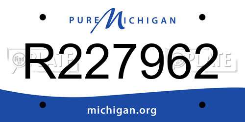 R227962 Michigan License Plate