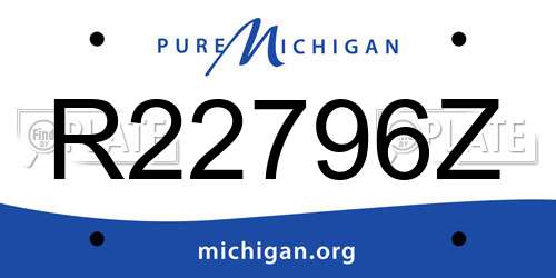 R22796Z Michigan License Plate