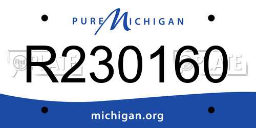 R230160 Michigan License Plate