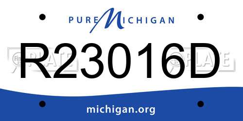 R23016D Michigan License Plate