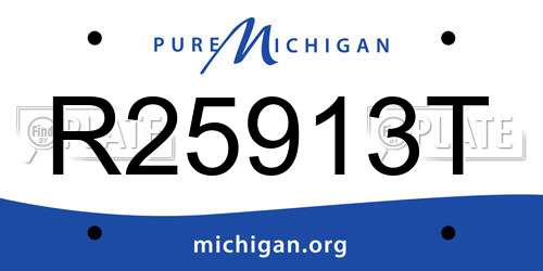 R25913T Michigan License Plate