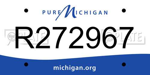 R272967 Michigan License Plate