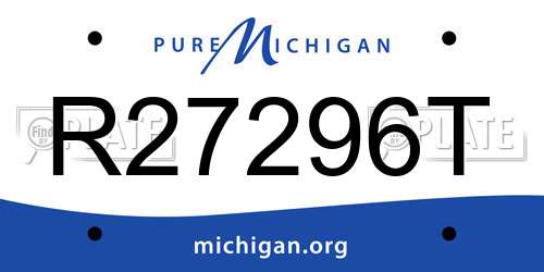 R27296T Michigan License Plate