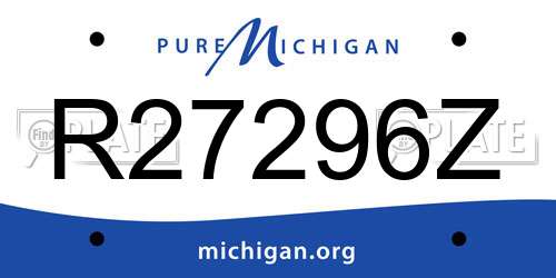 R27296Z Michigan License Plate