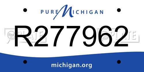 R277962 Michigan License Plate