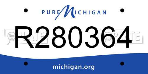 R280364 Michigan License Plate