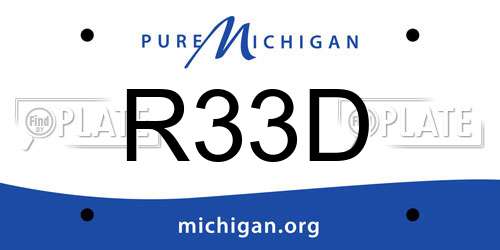 R33D Michigan License Plate