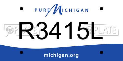 R3415L Michigan License Plate