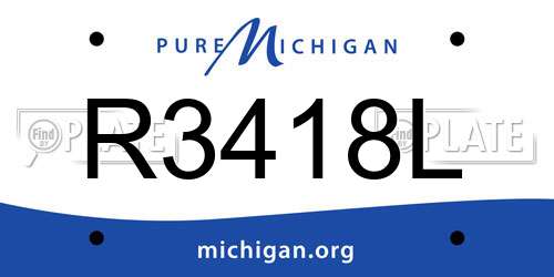 R3418L Michigan License Plate