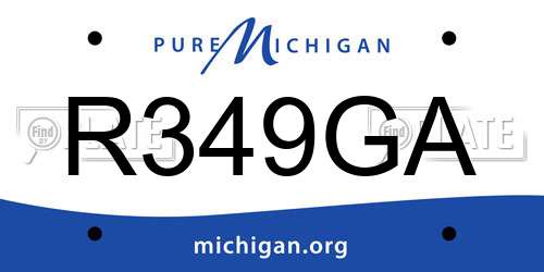 R349GA Michigan License Plate