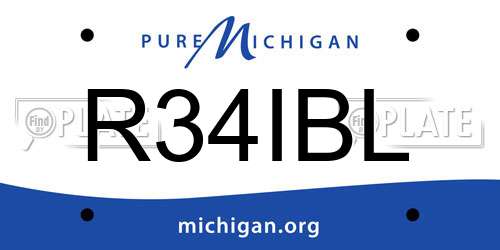 R34IBL Michigan License Plate