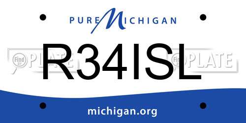 R34ISL Michigan License Plate