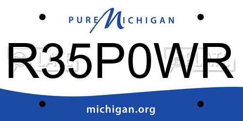 R35P0WR Michigan License Plate