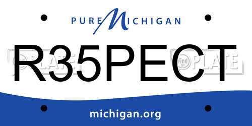 R35PECT Michigan License Plate