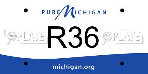 R36 Michigan License Plate