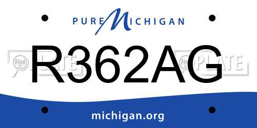 R362AG Michigan License Plate