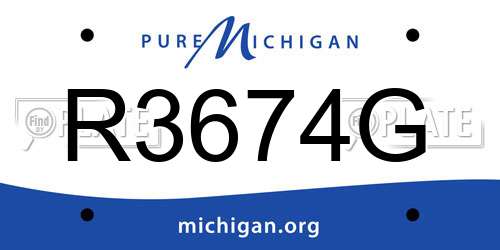 R3674G Michigan License Plate