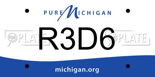 R3D6 Michigan License Plate