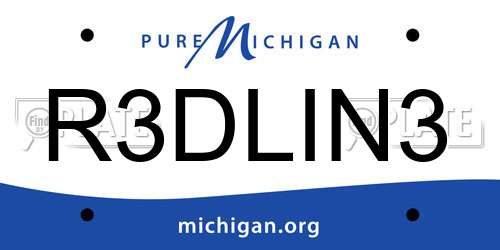 R3DLIN3 Michigan License Plate