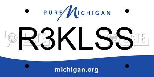 R3KLSS Michigan License Plate