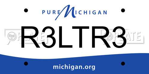 R3LTR3 Michigan License Plate