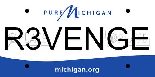 R3VENGE Michigan License Plate