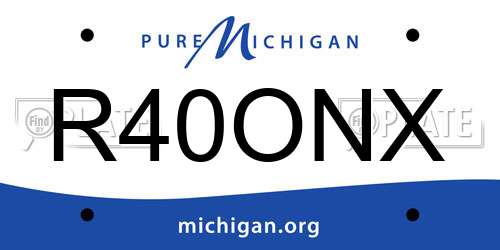 R40ONX Michigan License Plate