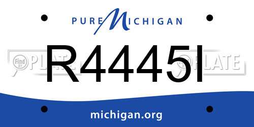 R4445I Michigan License Plate