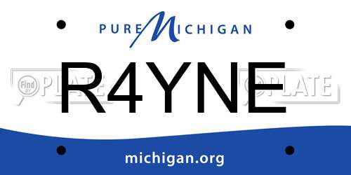 R4YNE Michigan License Plate