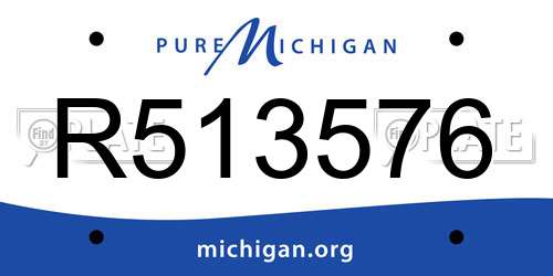 R513576 Michigan License Plate